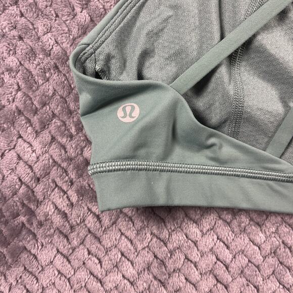 Lululemon Energy Sports Bra Size 12, Green  Criss-Cross Straps Yoga - Picture 2 of 5